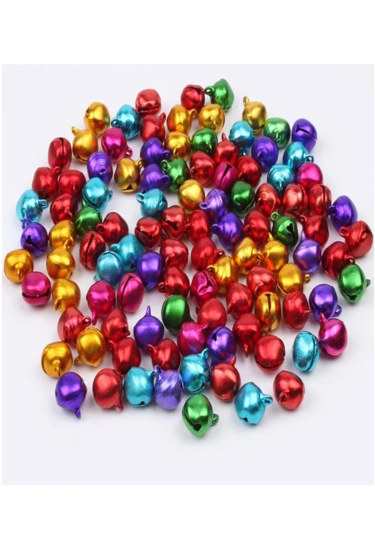 TİNEKE 12 mm KARIŞIK Renk Kulplu Zil,çan,çıngırak,metal Amigurumi Zili,takı Aksesuar Yapımı (50)