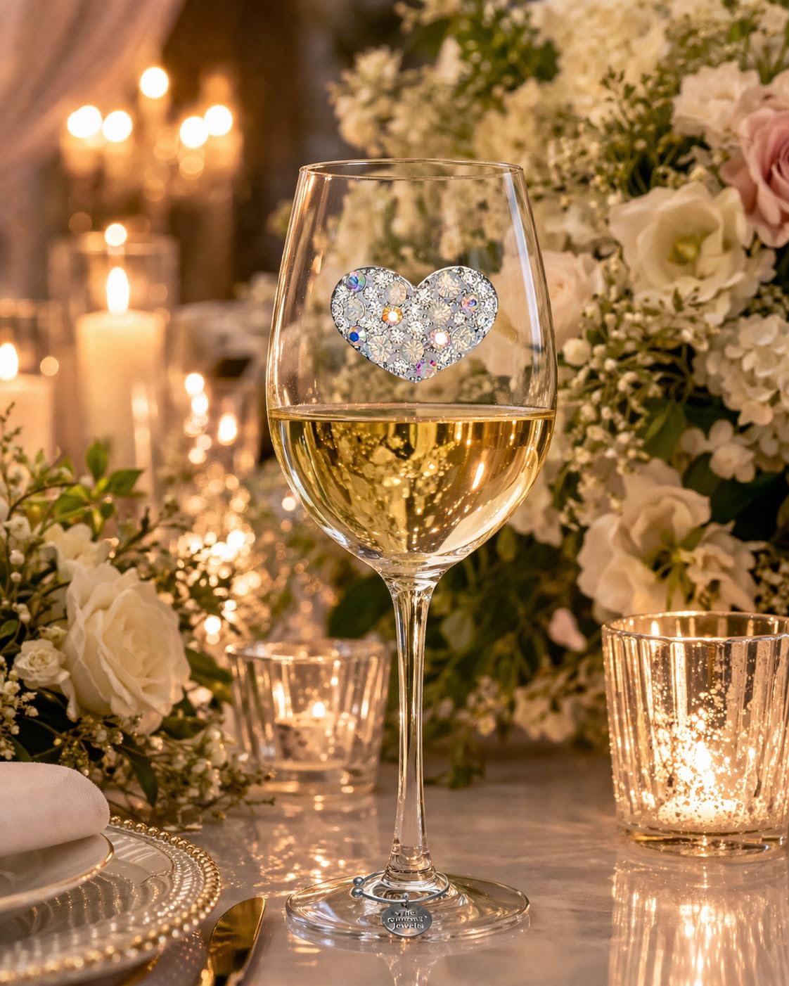 Amazon.com | THE QUEENS' JEWELS Multi Stone Heart Jeweled Stemmed Wine Glass,  21 oz. - Unique Gift for Women, Birthday, Cute, Fun, Not Painted,  Decorated, Bling, Bedazzled, Rhinestone: Wine Glasses