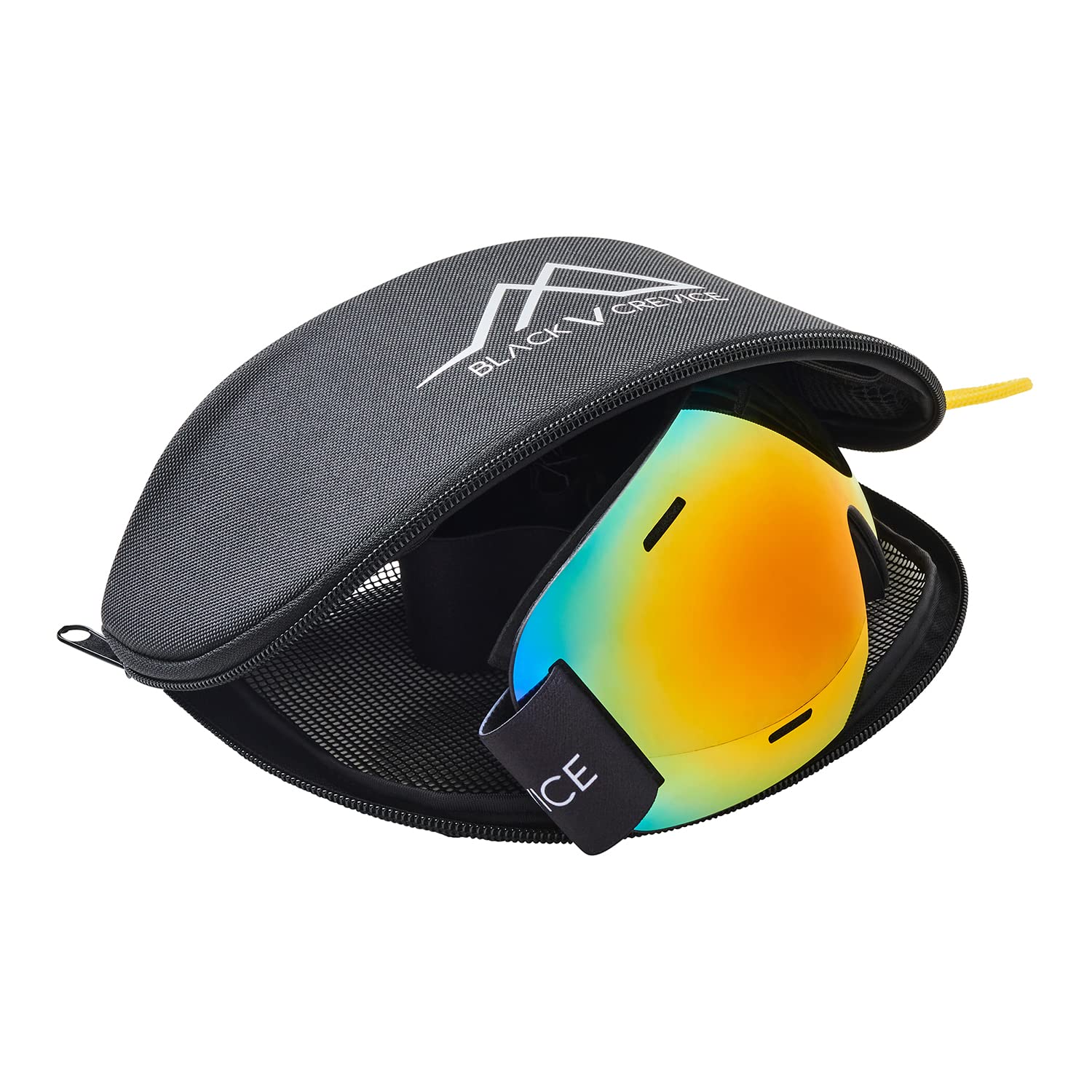 Black Crevice Skitourenbrille ÖTSCHER I Skibrille mit Etui I Skitourenbrille Herren & Damen mit bruchfester Doppelscheibe I Unisex Skibrille mit rahmenlosem Design I Sphärische Scheiben…