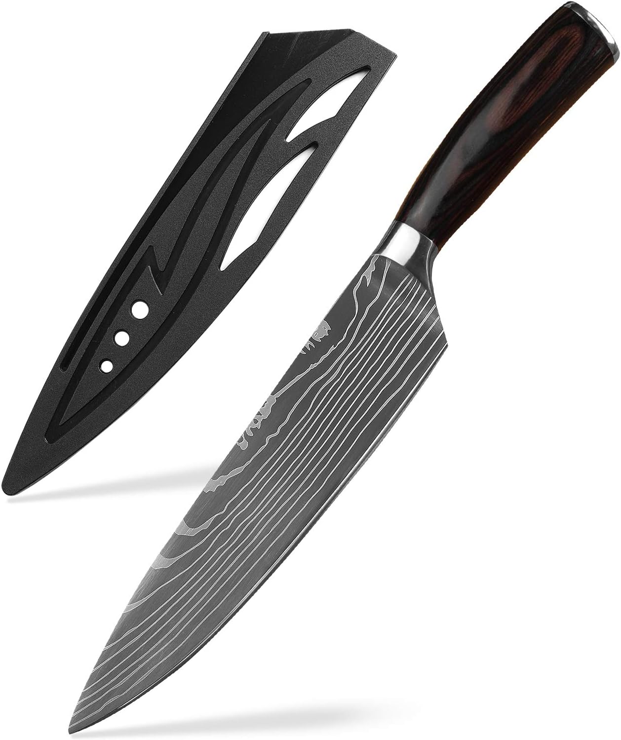 Almazan Kitchen シェフナイフ高炭素鋼 オリジナルレザー鞘付き