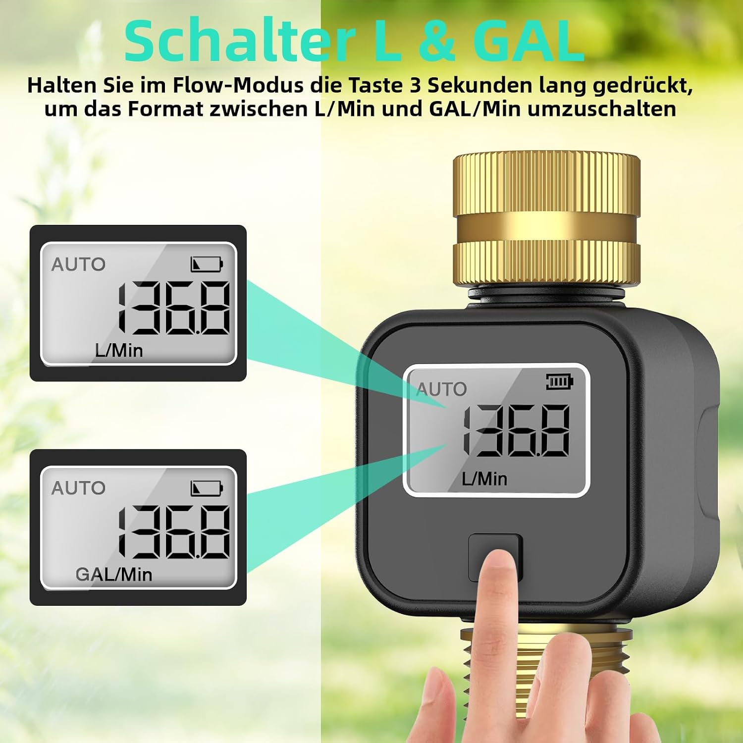 Haozee -Water Meter with Brass Head Inlet and Outlet