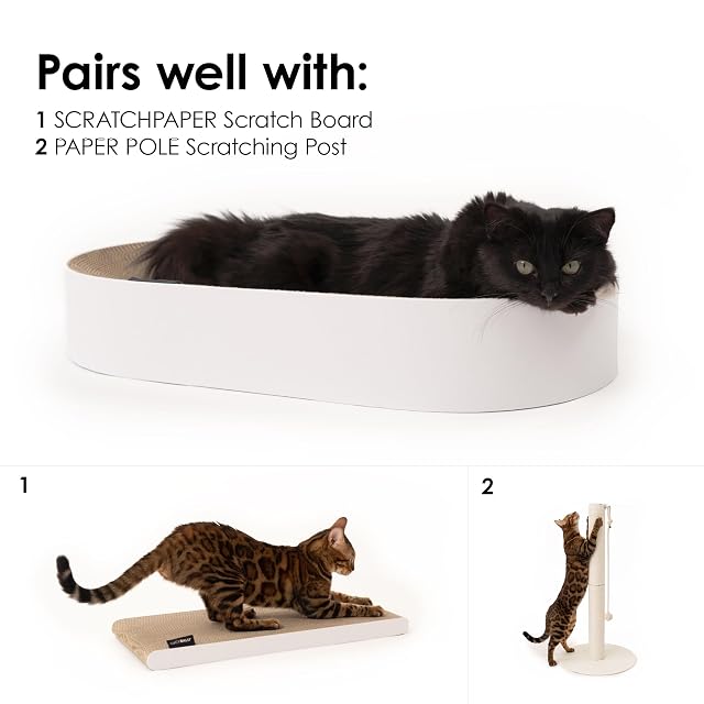 Foto 8 de 8 de LucyBalu® SCRATCHBED - Cama rascador para gatos, de cartón, XXL, redonda, de cartón antiarañazos para gatos…