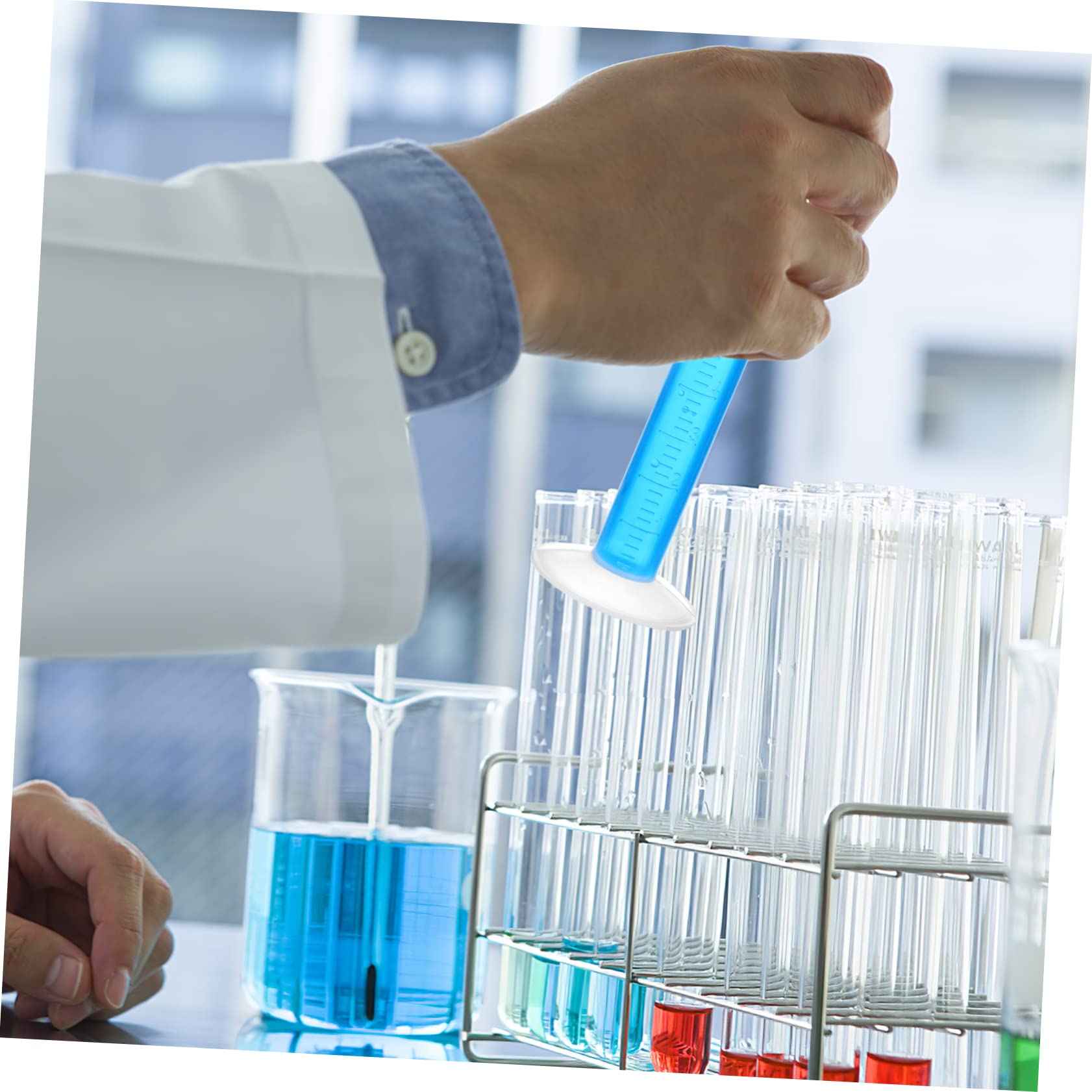 Zerodeko 3 Set Cilindri Graduati Trasparente con Becher Pipette e Spazzole per Provette Misurazione per Laboratorio