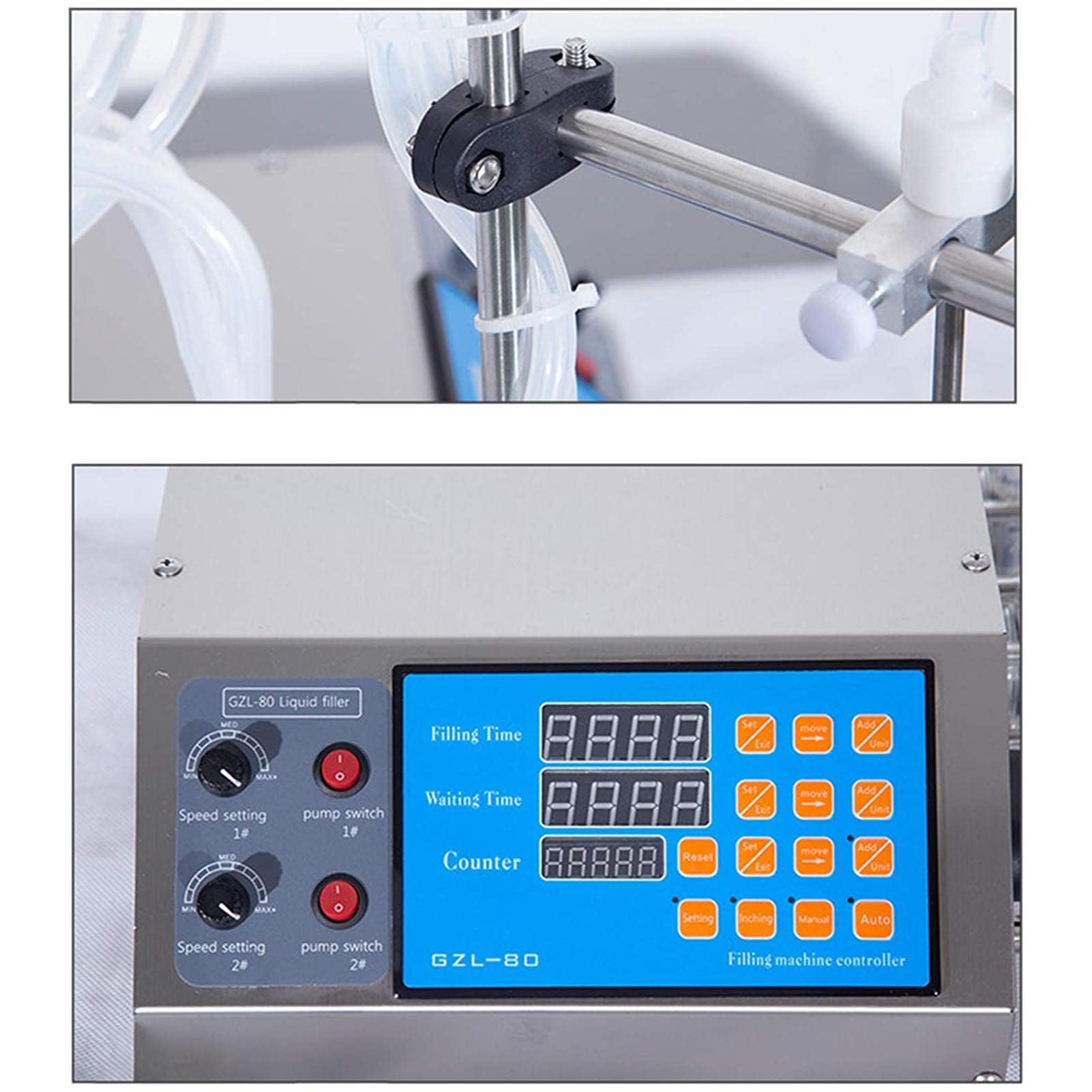 Riempitrice automatica di liquidi a doppio tubo, pompa di riempimento CNC elettrica ad alta precisione, per olio essenza, profumo, acqua, imbottigliamento di bevande, volume regolabile, facile da