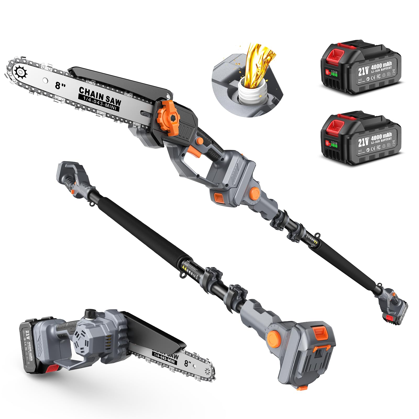 TaskStar 2-in-1 Pole Saw for Tree Trimming