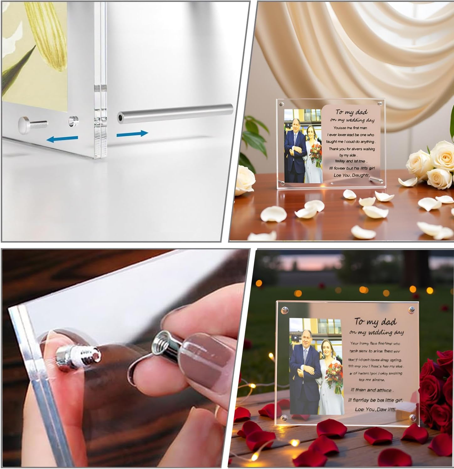 Father of the Bride Gifts from Bride,Dad Wedding Gift from Daughter-I'll Forever Be Your Little Girl Picture Frame 4x6 Inches Photo - Image 3