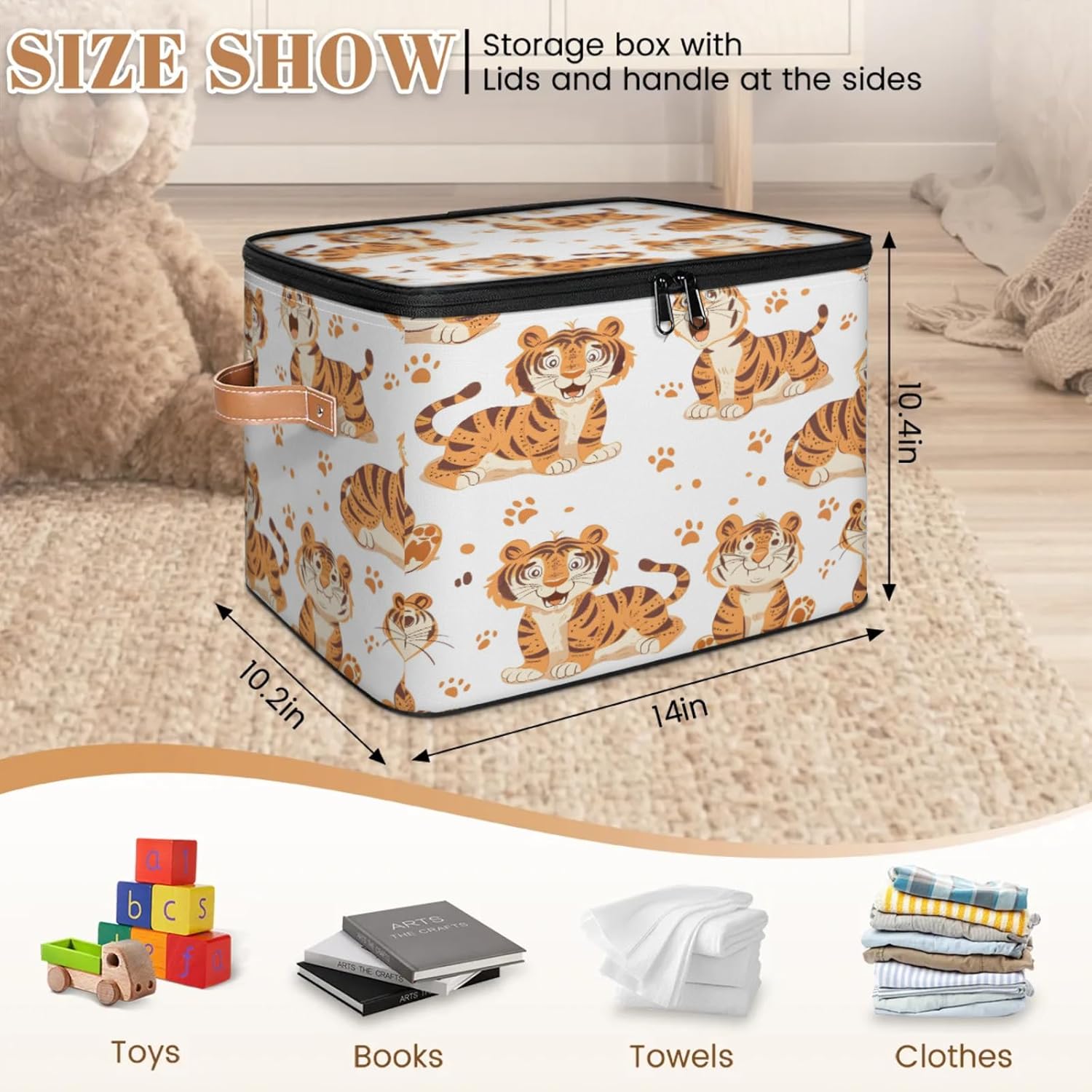 2-Pack Storage bins with lids - 26 quart organizer bins - Collapsible fabric storage bins with sturdy handles and double zipper tops - Versatile for home, toys, dorm rooms