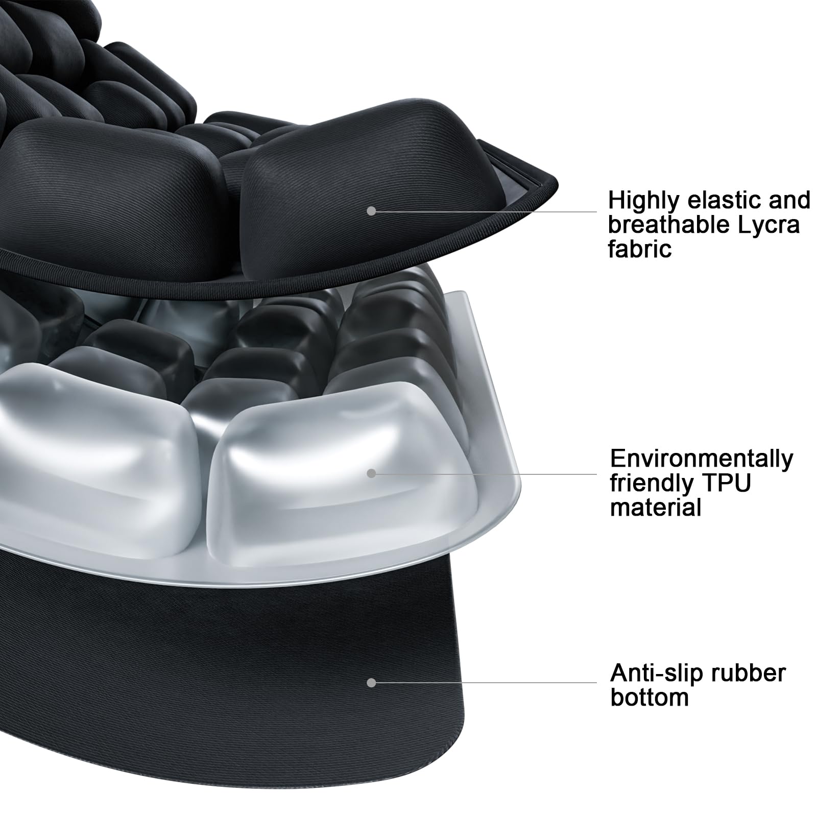 Cojín de Viaje Sondur, Cojin Antiescaras Cojín de Celda de Aire 3D, Cojín Inflable Portátil para Asiento de Avión, Asiento de Coche, Silla de Oficina, Silla de Ruedas