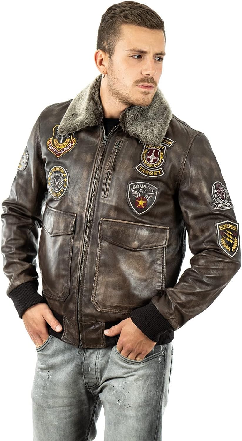 Pelletterie Giubbotto Aviatore Pelle Uomo Vintage