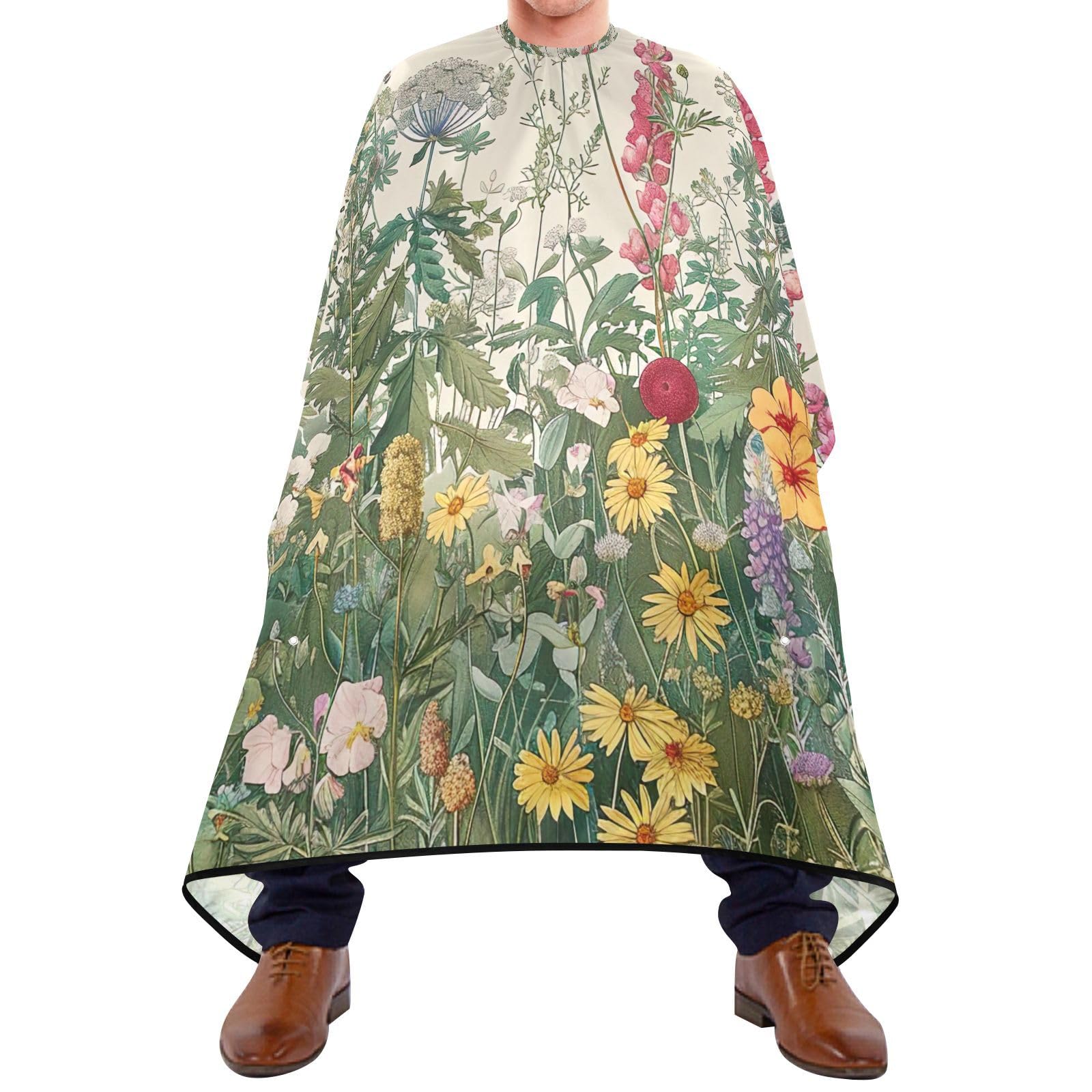 Hezely Summer Wild Flower Hair Dye Cape, Barber Cape for Adults,Waterproof Salon Cape,Waterproof Hairdressing Styling Hair Cutting, 65