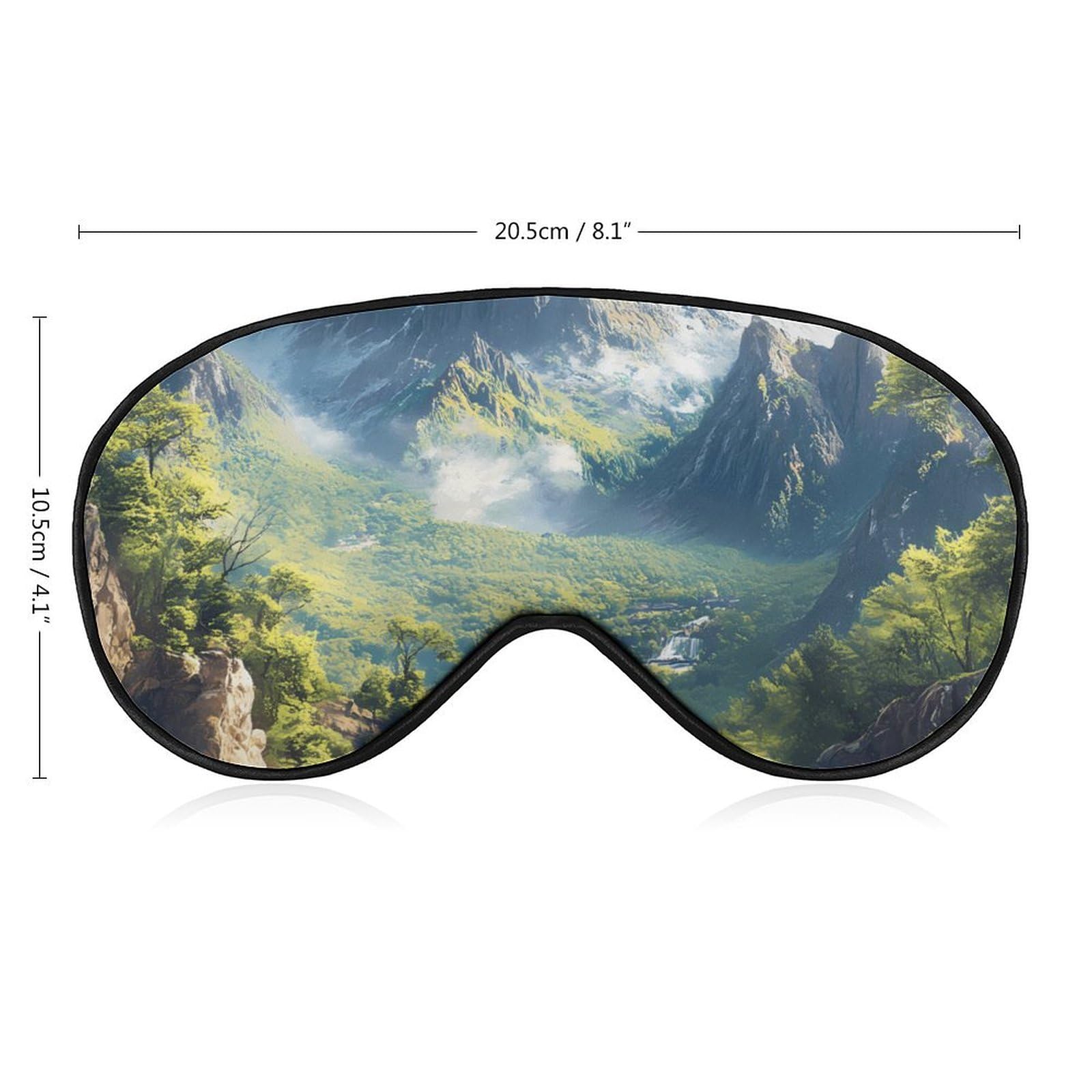 Mountain Waterfall River Landscape Sleep Mask Eye Shade Cover Adjustable Strap for Travel Lunch Break Women Men