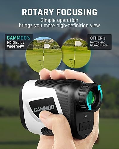 Miniatura 3 de CAMMOO Telémetro de golf con pendiente, buscador de rango de 1100 años de golf con 5 modos, aumento de 6X, carga USB, medición clara y precisa,