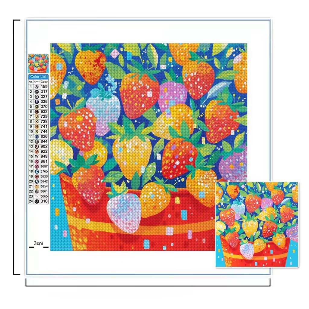 Diament Malarstwo Truskawka Diamentowa Sztuka Obst Rysunek Diament Malarstwo Diamentowe Malarstwo Pełny Zestaw Dorosłych 5D DIY Puzzle Ścieg Krzyżowy Mozaika Szkło Malowanie, Dekoracja Ściany Dom