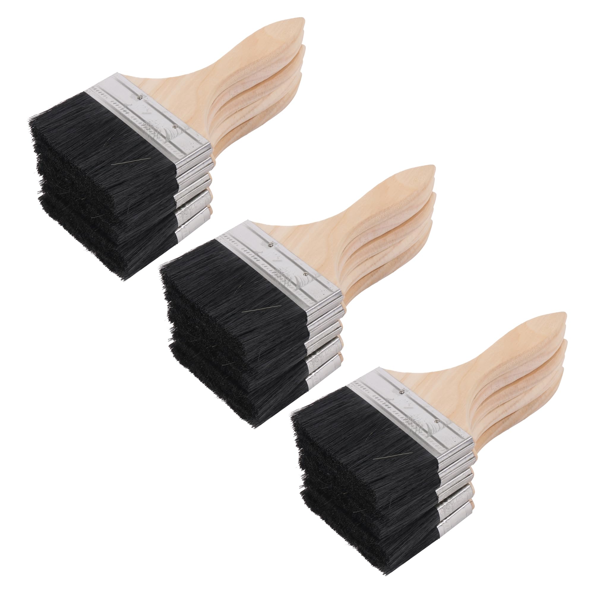 Pinceles de cerdas negras con mango fino para decoraciones de 10 cm, paquete de 15