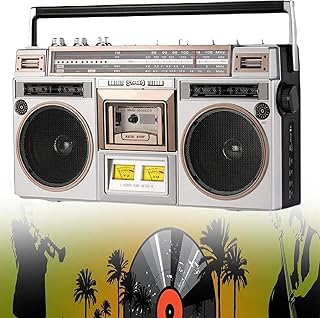 80S-Style Portable Boombox - CD Player, Cassette Player, AM/FM/SW Radio, Retro Nostalgic Tape Recorder with Bluetooth, USB Port, Speaker, Earphone Jack (Color : +4cassette)