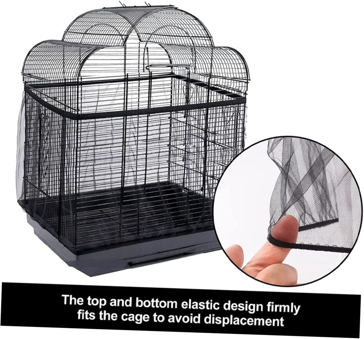 Angoily 5sets Birdcage Gauze Mesh Protector Parrot Cage Cover Small Parrot Cage Netting Washable Birdcage Accessories Breathable Sturdy Easy Install Clean 2pcs*5