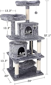 新品　キャットタワー　猫用品　猫タワー　据え置き　大型 Amazon | ZENY キャットタワー 据え置き 猫タワー 高さ133 安定