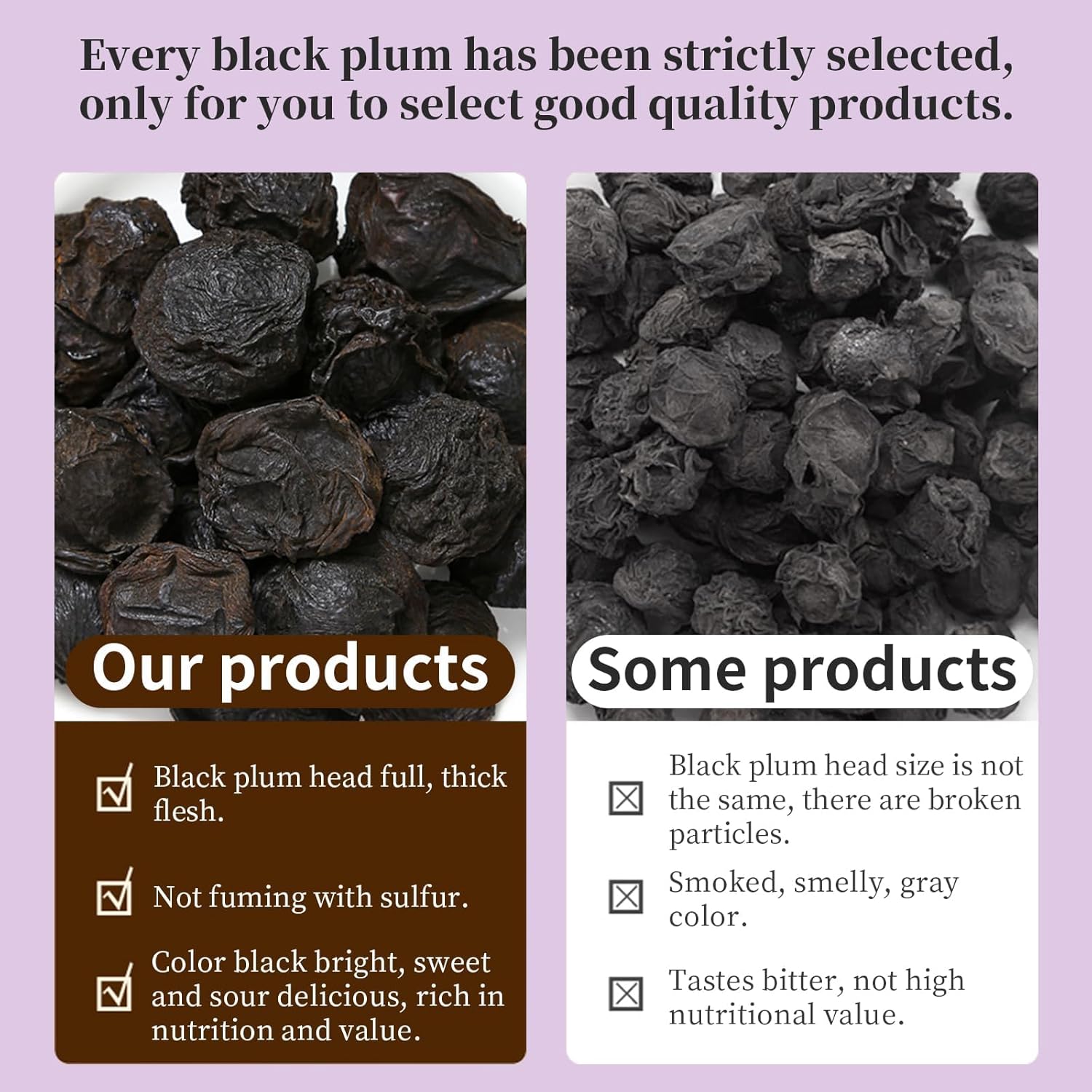 DOZO Chinese Smoked Black Plum Dried Wu Mei 400g/14.1oz Traditional Herbal Grade Dried Plums, Non-Snack, Smoke-Processed Green Plum, Whole Dried Fruit for Brewing & Herbal Use 中药乌梅 乌梅干 酸梅汤原料