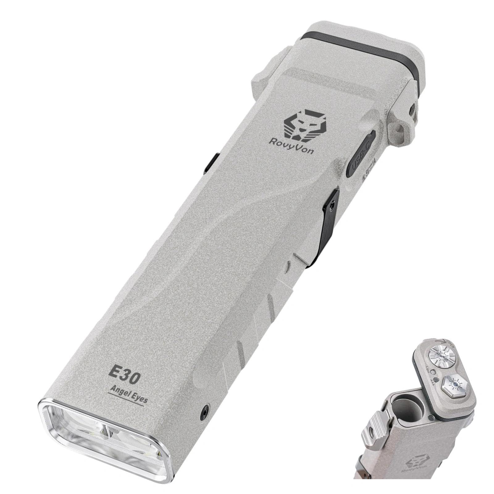 【未使用】ROVYVON Angel Eyes E30懐中電灯 Amazon.co.jp: RovyVon Angel Eyes E30 EDC 懐中電灯 充電式 近接