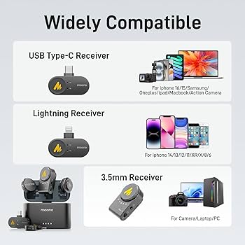 【新品】MAONO WAVE T5 ワイヤレスマイク ピンマイク 30時間録音 Amazon.com: MAONO Wireless Lavalier Microphone for iPhone