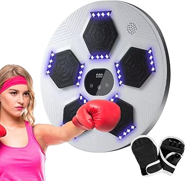 Music Boxing Machine - Wall Mounted Boxing Machine, Smart Music Boxing Machine | Wireless Music Electronic Punching Machine, Adjustable Speed Boxing Trainer, Home Workout Machine, Black, Gray