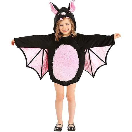 Toddler Pink Vampire Bat Costume with Wings: Your Little One's Dreamy Halloween Disguise