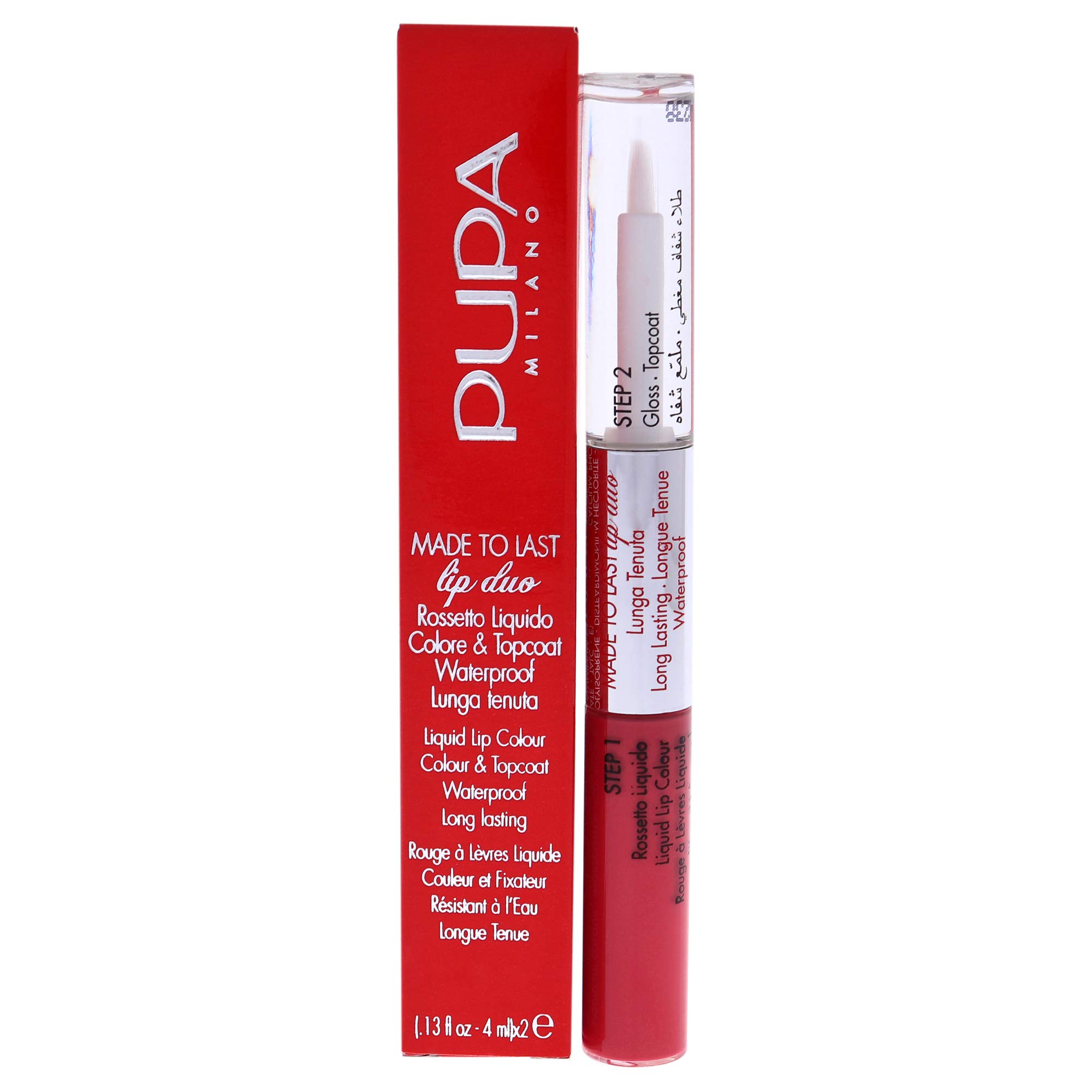 Pupa Milano Made To Last Lip Duo Rouge à Lèvres 007 Coral Sunrise pour Femme 0,​13 oz 1 Unité