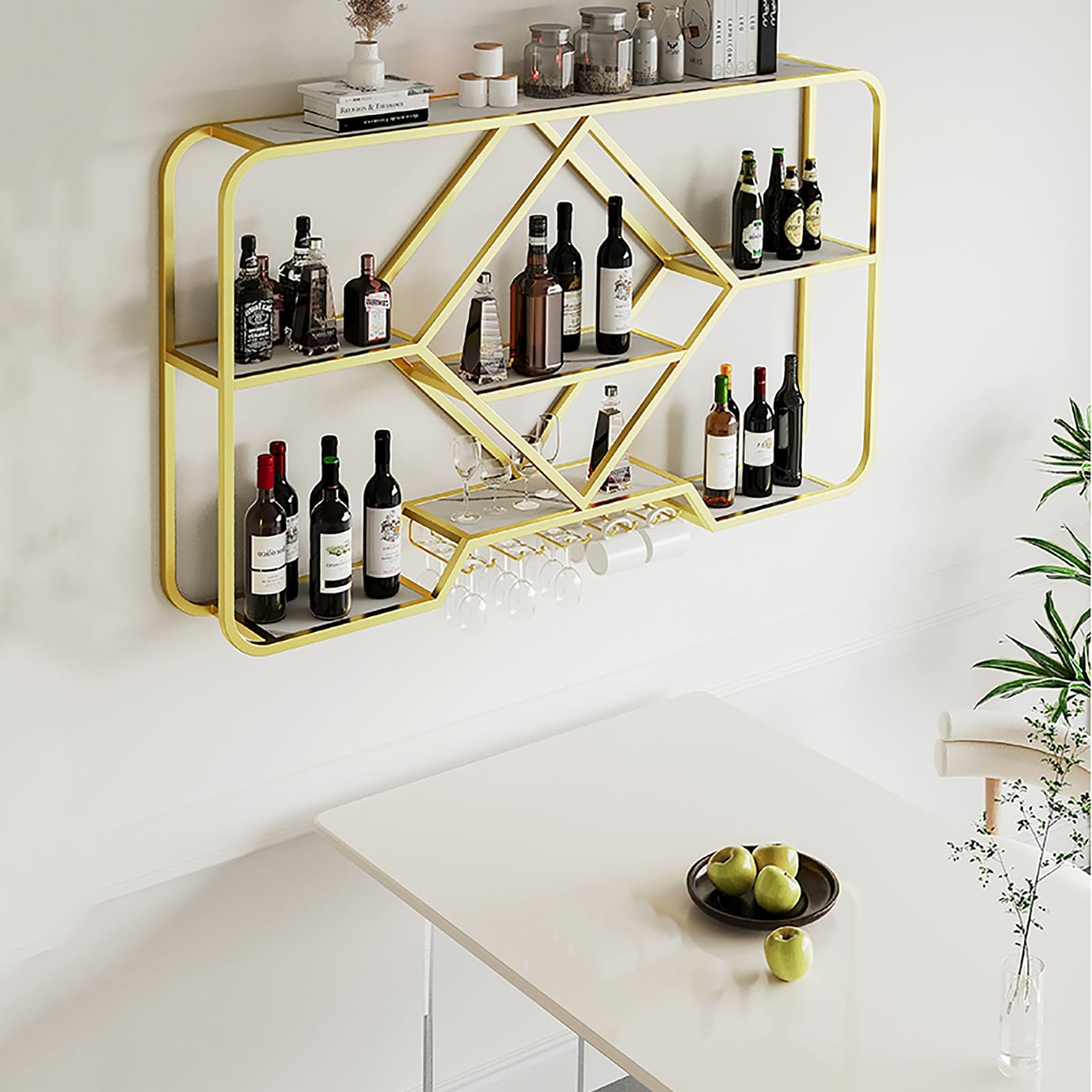 Botellero Vino Pared,Estantería De Botellas De Vino,Soporte Colgante Para Copas De Vino,Estante De Almacenamiento De Botellas De Vino De Cocina De Bar,Enfriador De Vino,Botelleros,Wine Rack ( Color :