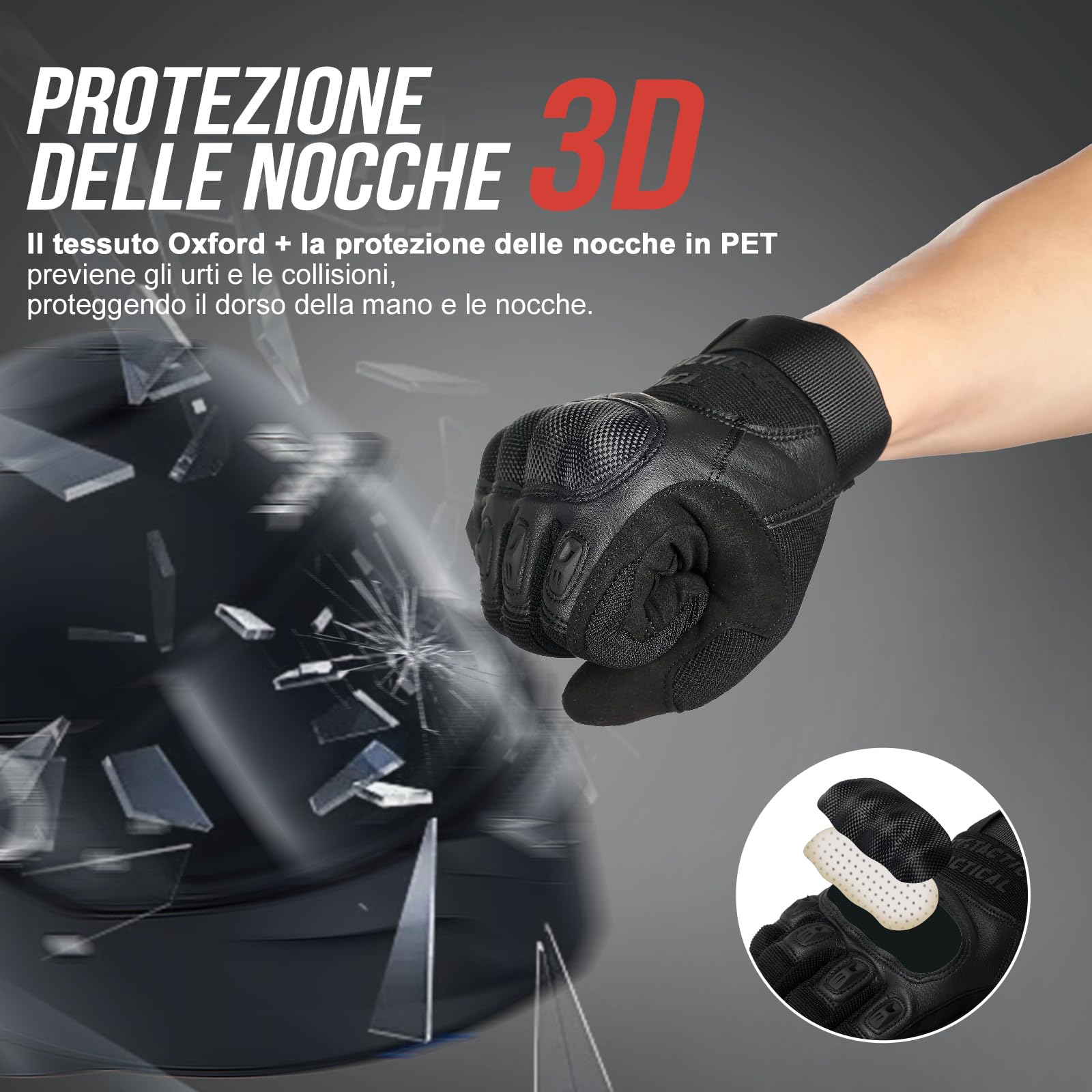 1TG Tactical Guanti tattici, guanti da moto touch screen con paraschette in fibra di carbonio, guanti militari per uso militare, per moto, caccia e sicurezza