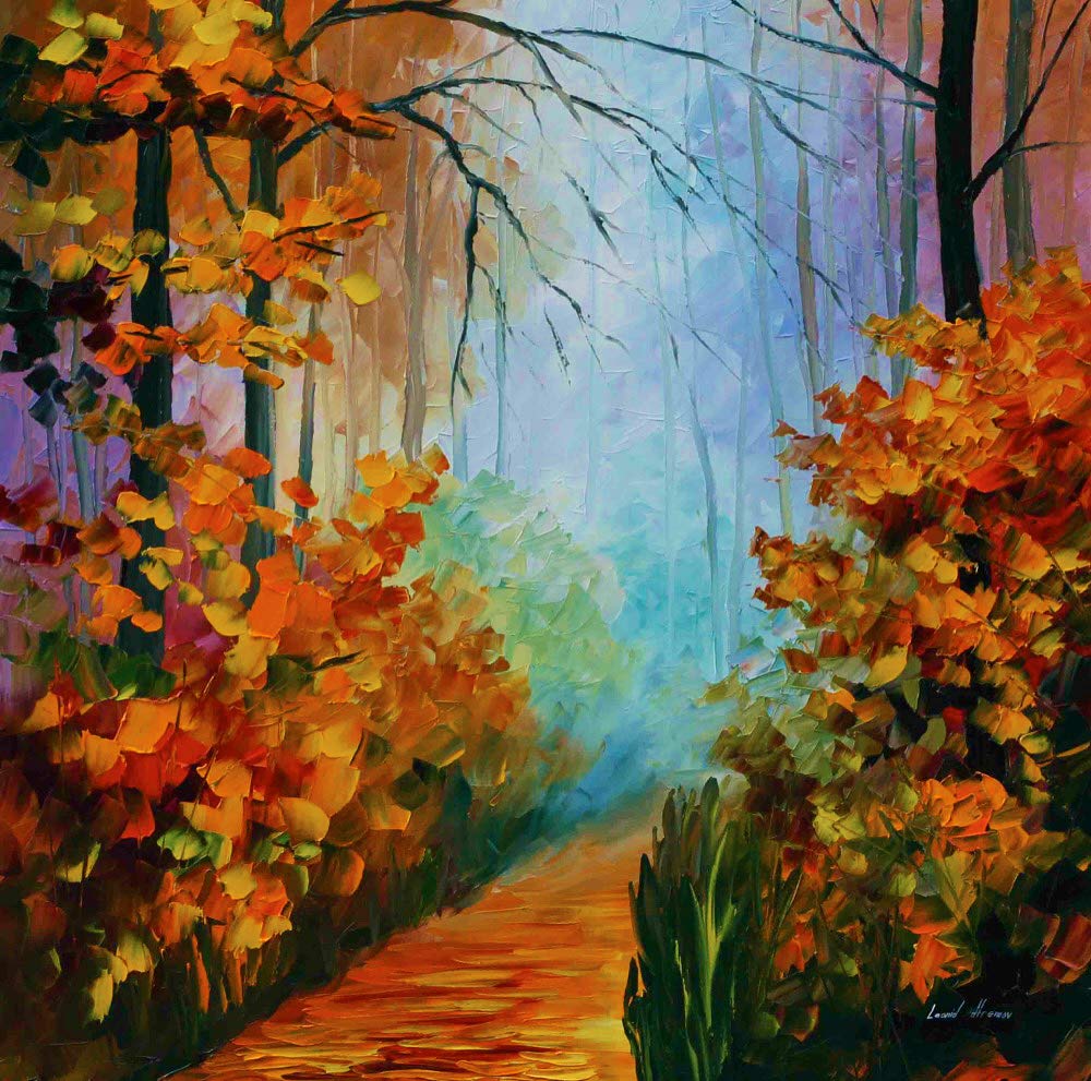 Limited Edition Modern Wall Art Decor Print On Canvas By Leonid Afremov - Foggy Morning 2