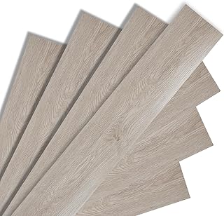 PVC Bodenbelag Selbstklebend, 91,5cm x 15,2cm Dicke 1.5 mm Vinylboden Selbstklebende Vinyl Fliesen 5m²/35 Fliesen Bodenfliesen Rutschfest, Wasserfest Schneidbar (White Oak)