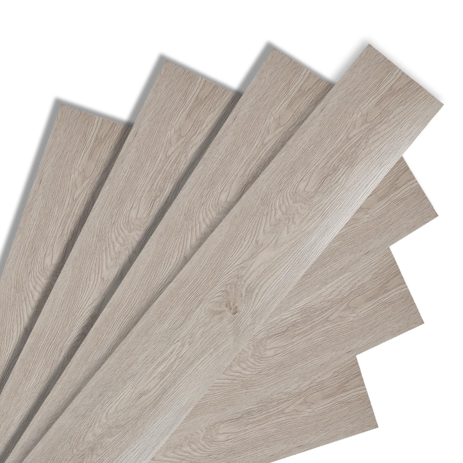 Fiqops Wykładzina podłogowa z PCW, 28 płytek, ok. 4 m², podłoga winylowa, wodoodporna, wodoodporna, samoprzylepna, winylowa, 91,5 x 15,2 cm, grubość 1,5 mm (biały dęb)
