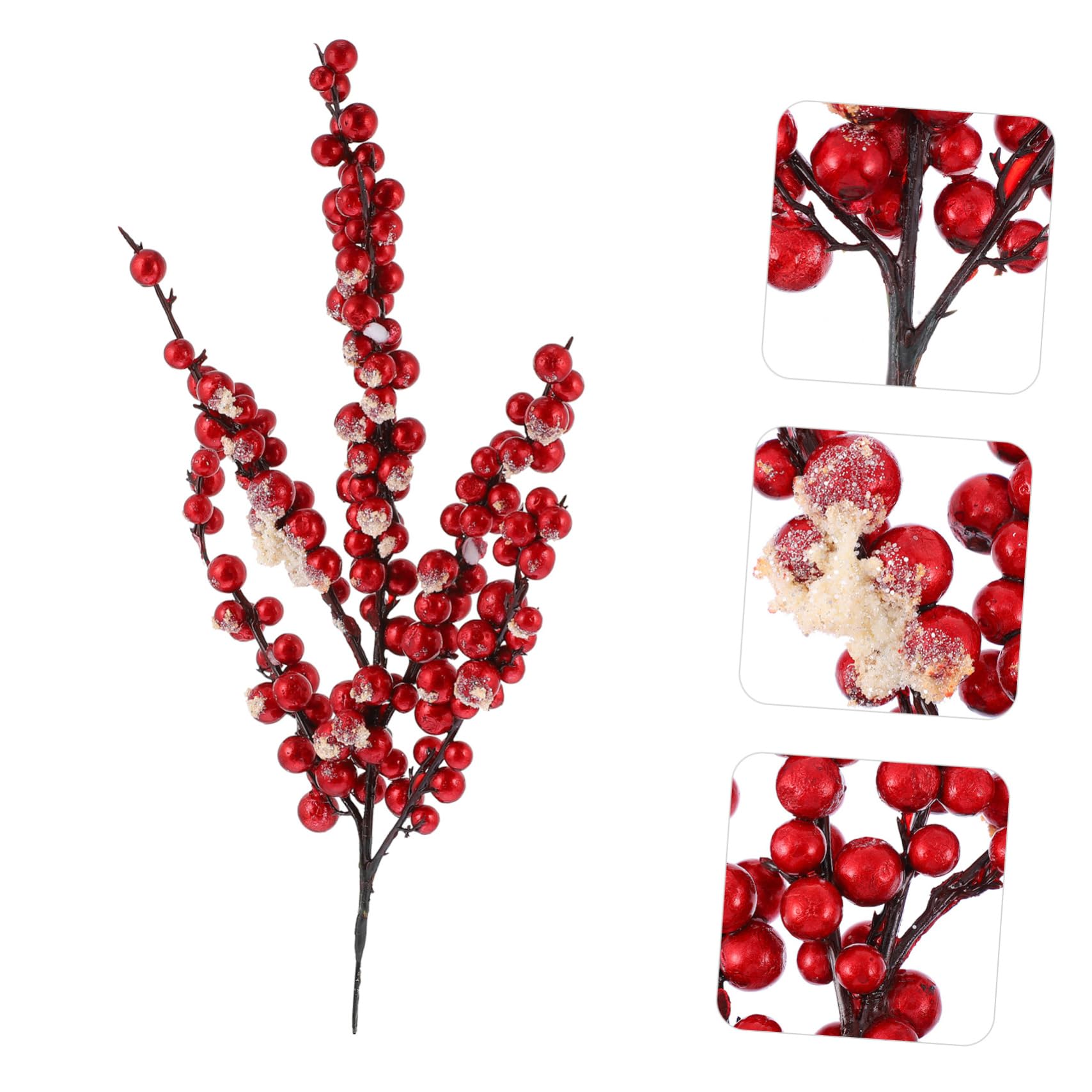 DECHOUS 6piezas Adornos De Artificiales Rojas para Decoración Navideña De Ramas Simuladas para Arreglos y Manualidades