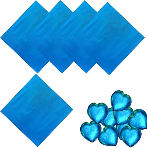 Miniatura 1 de 100 envoltorios de caramelo de aluminio, envoltorios de barra de caramelo de 4 x 4 pulgadas, envoltura cuadrada de papel de aluminio para barras de