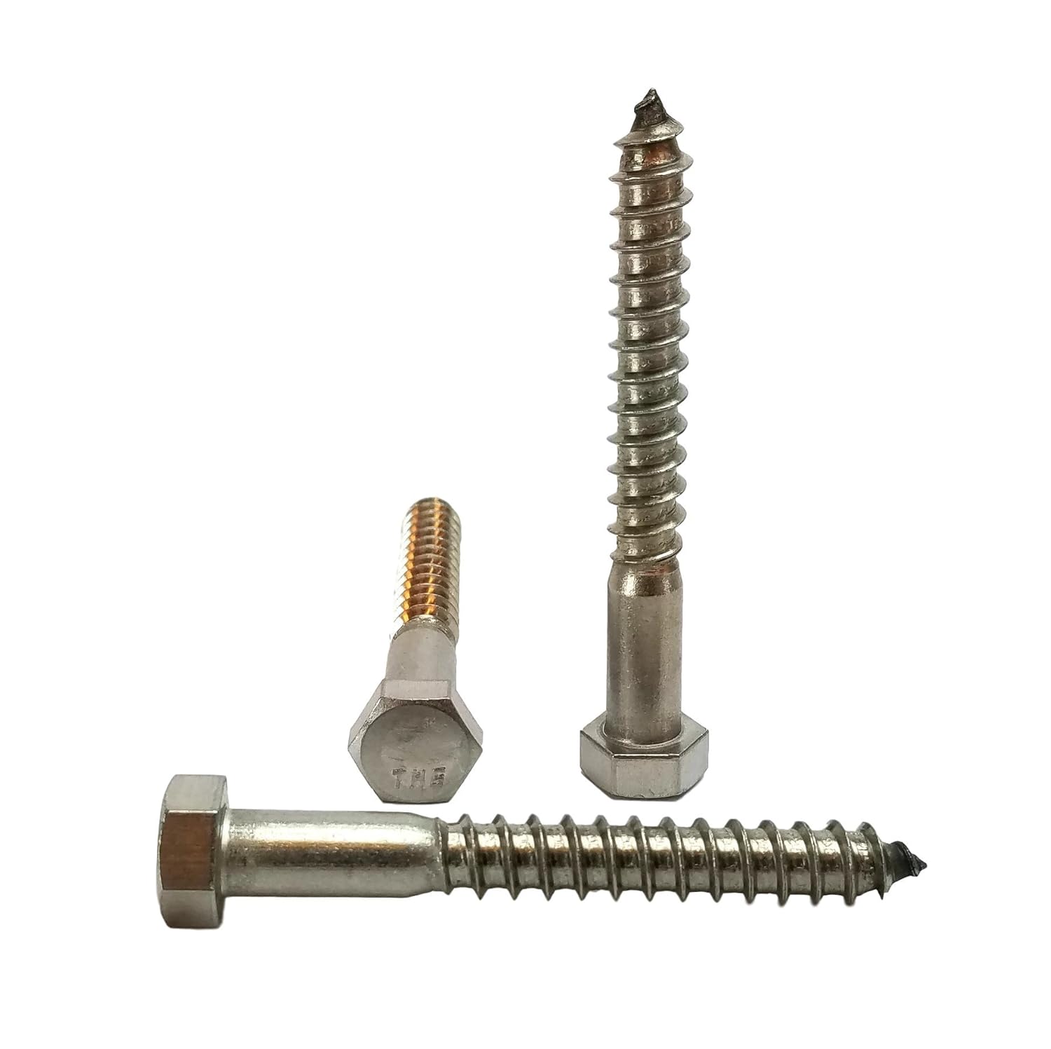 Stainless 3/8 x 3 Hex Lag Screw (1" to 5" Lengths Available in Listing), 18-8 Stainless Steel, 25 Pieces (3/8 x 3)