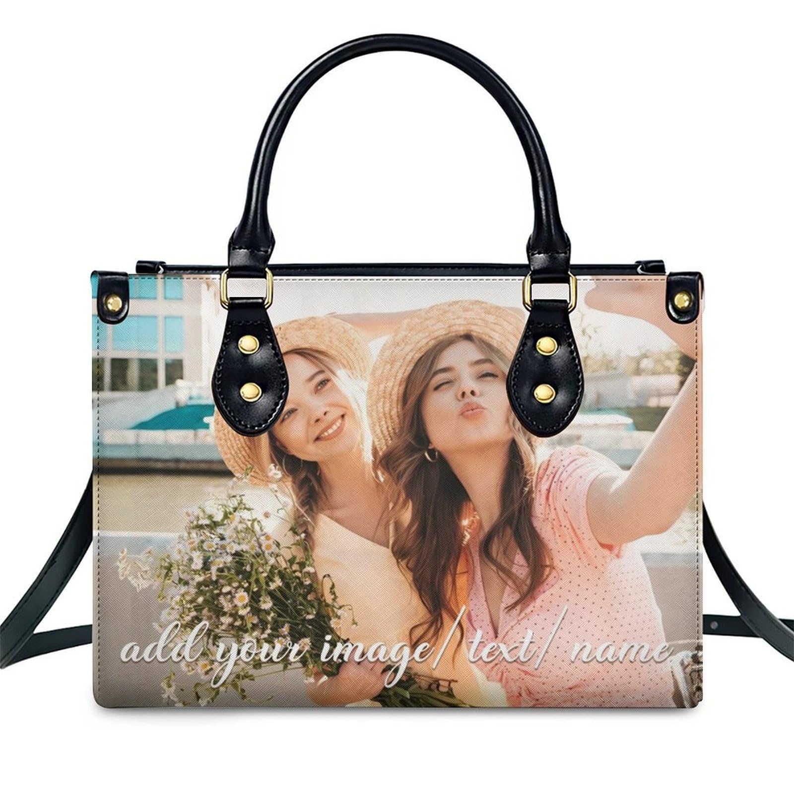 Personalized Handbag with Photo Text for Women Custom Purse Tote Bag Gift for Her
