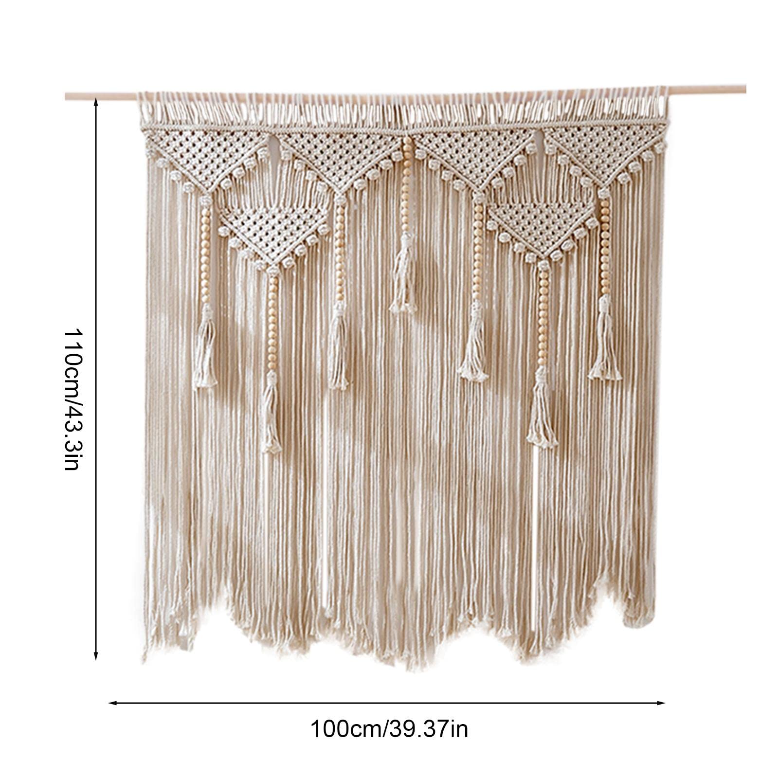 100 x 110 cm, Gran Decoración para Colgar en la Pared de Macramé, Decoración de Arte de Pared de Tapiz Tejido Bohemio para Habitación, Dormitorio, Hogar, Apartamento, Boda