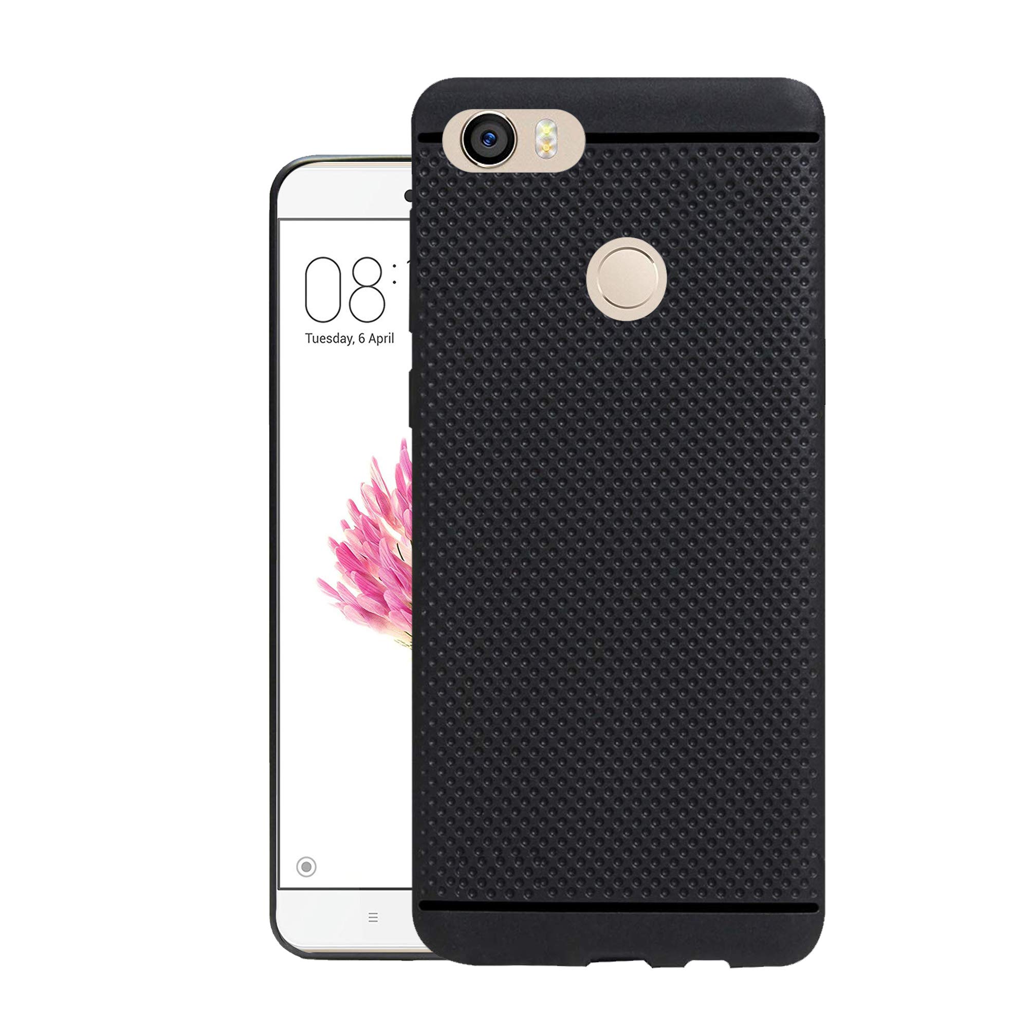 Rubber Exclusive Dotted Design Soft Back Case Cover for Xiaomi Mi Max - Black