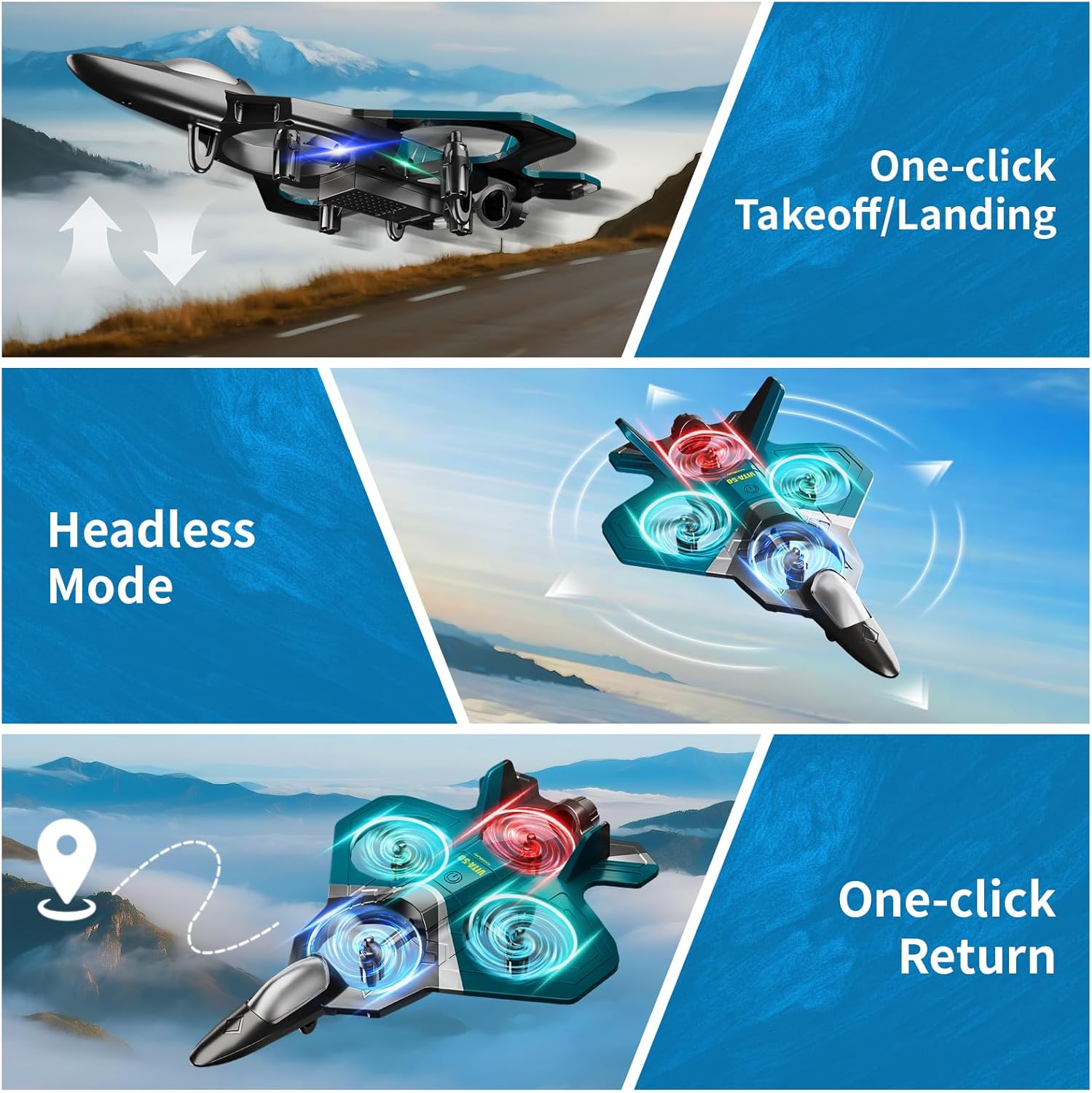 RC Planes with 3 Batteries for Kids Adults, Foam Remote Control Airplane Jet Helicopter Drone Toys for Kids Adults 8-12 12-16, Remote Control Plane Airplane Toys with Led Lights