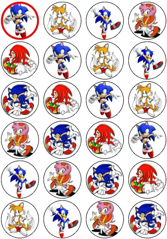 24 Sonic Cupcake Toppers By Coyote Party And Print Amazon es Hogar Y 