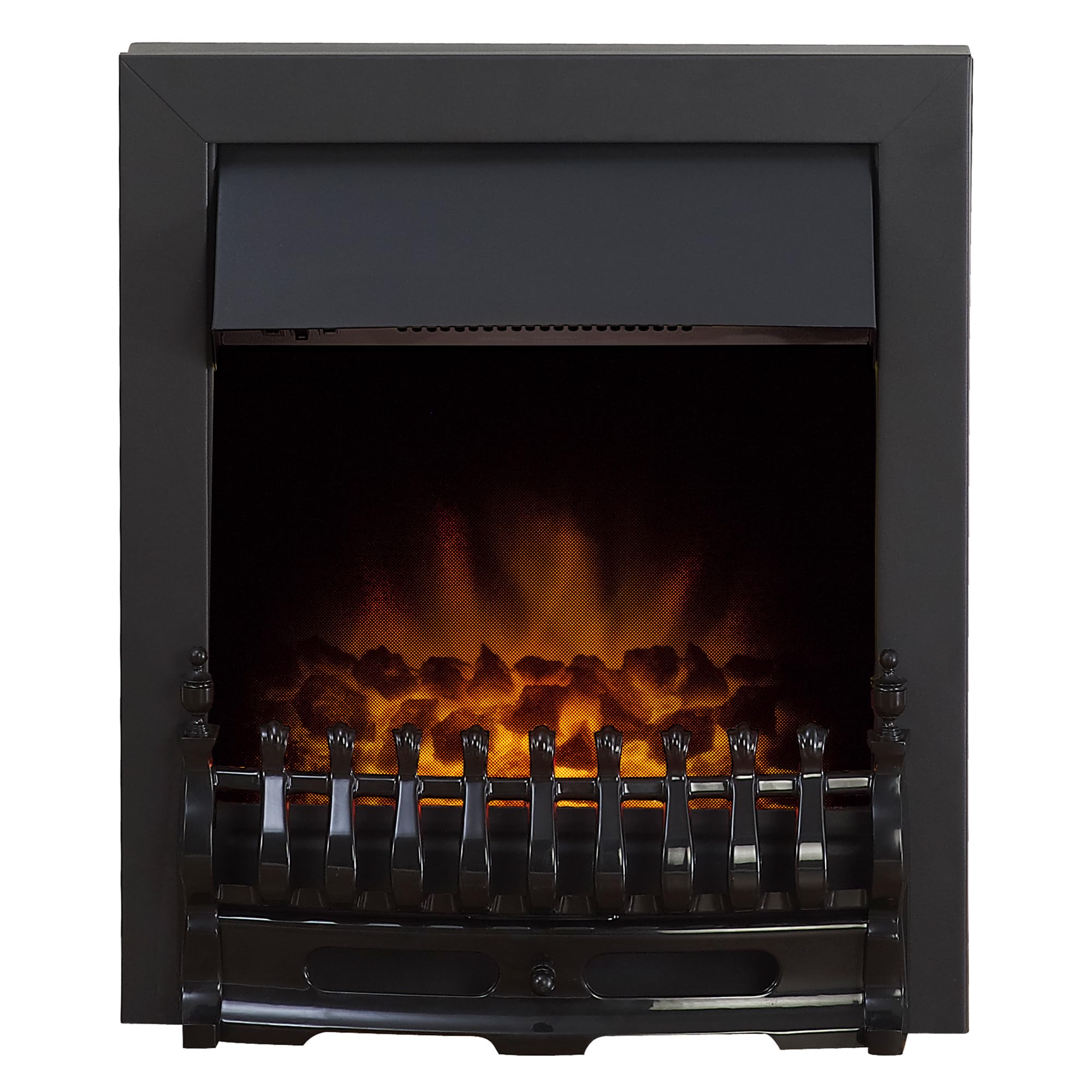 Adam Blenheim Electric Fire - 2kW - Black Finish - Realistic Coal Bed - Traditional Design