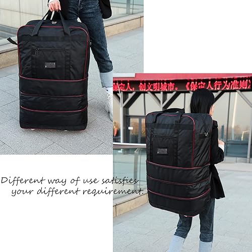 Miniatura 6 de ELDA Maleta plegable expandible con ruedas universales bolsa de viaje rodante bolsa de lona para hombres y mujeres equipaje ligero de gran capacidad