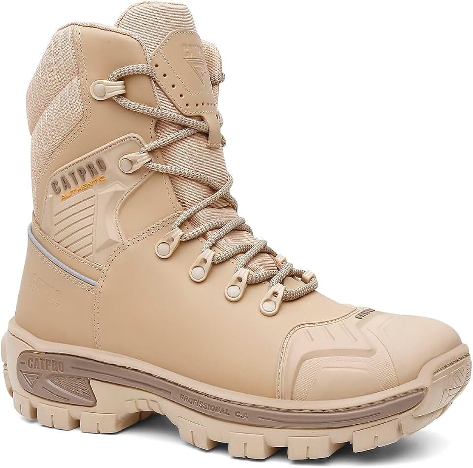 Bota Masculino Em Couro Para Trabalho EPI Coturno Resistente e C.A