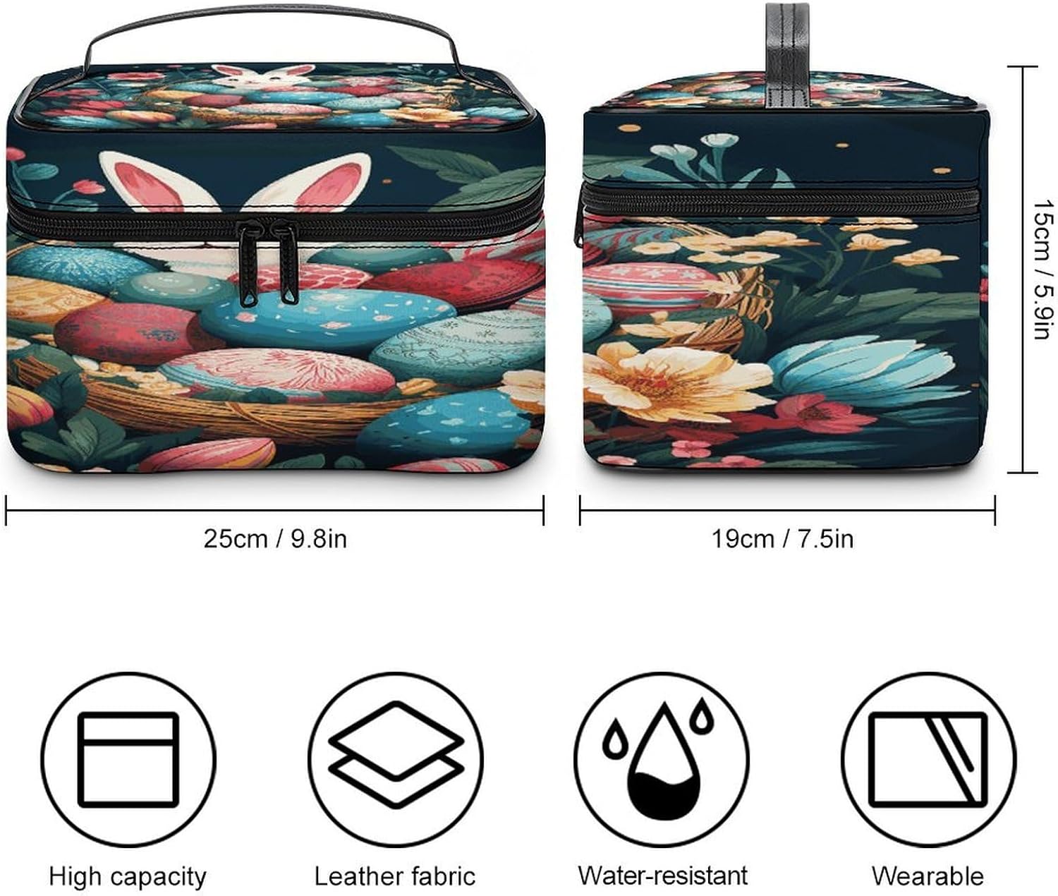 Basket And Easter Eggs Travel Makeup Bag Cosmetic Bag Toiletry Bags image 2