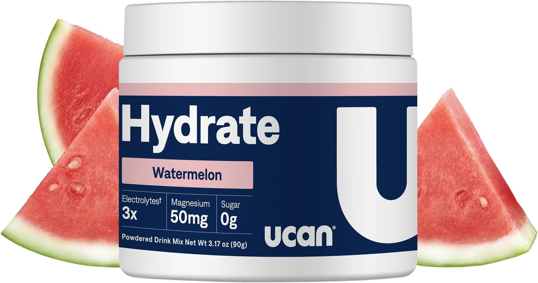 Hydrate Electrolyte Drink Mix, Watermelon, Sugar-Free Hydration Powder, Keto, Non-GMO, Vegan, All Natural, Gluten-Free, 30 Servings (3.15 Ounces)