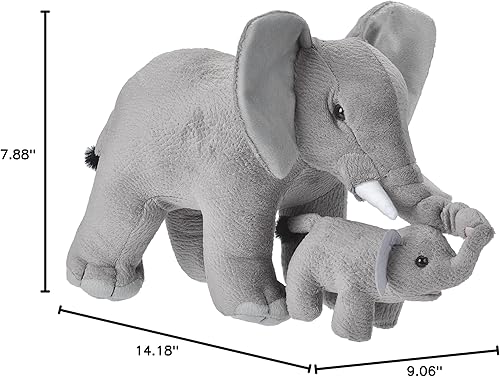 Miniatura 2 de Wild Republic Mamá y bebé elefante de peluche, juguete de peluche, regalos para niños, 12 pulgadas