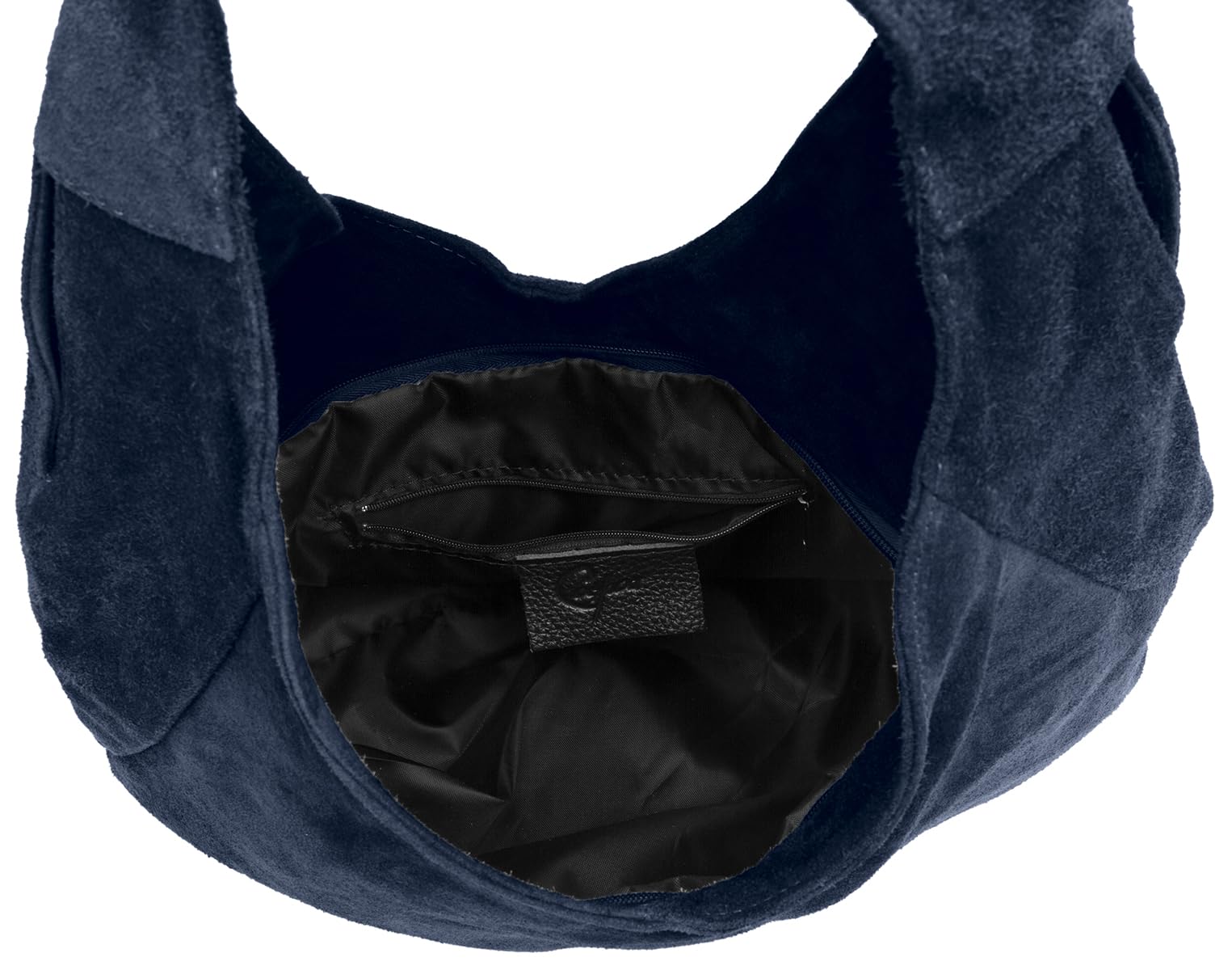 Caspar Große Damen Veloursleder Schultertasche Samtweiche Beuteltasche aus Leder - PREMIUM LINE - Modell No.618 - Made in Italy