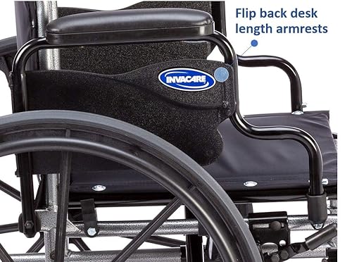 Miniatura 2 de Silla de ruedas Invacare Tracer SX5 con brazos abatibles de longitud de escritorio, ancho de asiento de 20.0 pulgadas y reposapiernas Economy
