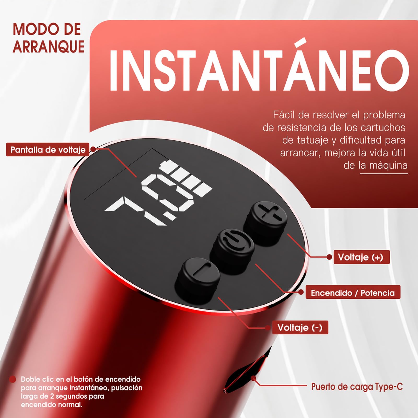 Mast P10 Pro bezprzewodowa maszyna do tatuażu 118 g, 2-10 V, regulowana
