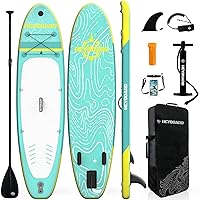 HEYBOARD 10'6"x32"x6" Inflatable Stand Up Paddle Board SUP with Premium Accessories, Backpack, Non-Slip Deck & Leash